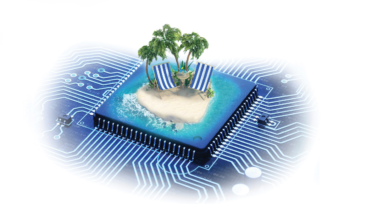 Oasis on a computer chip